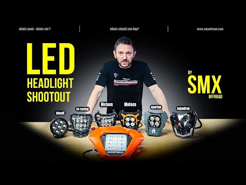 KTM LED HEADLIGHT SHOOTOUT - SQUADRON SPARTAN ACERBIS MOTOES DENALI BETA HUSQVARNA GASGAS SHERCO