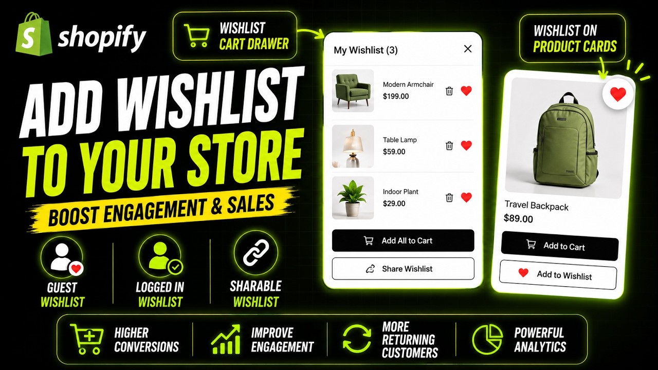 Shopify Wishlist Tutorial | Guest, Logged In & Shareable Wishlist Setup