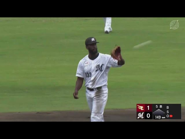 【ファーム】広い守備範囲!! マリーンズ・アポステル 華麗な回転スローで魅せる!!  2023年6月8日 千葉ロッテマリーンズ 対 東北楽天ゴールデンイーグルス