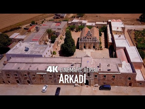 ARKADI MONASTERY Drone 4K 🇬🇷 Μονή Αρκαδίου CRETE GREECE Moni Arkadiou