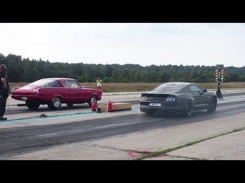 '66 Plymouth Barracuda vs 2017 Ford Mustang GT 5.0 Supercharged 1/4 mile drag race