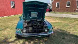 1969 Ford Mustang Mach 1 428 Super Cobra Jet Engine Idle Walkaround