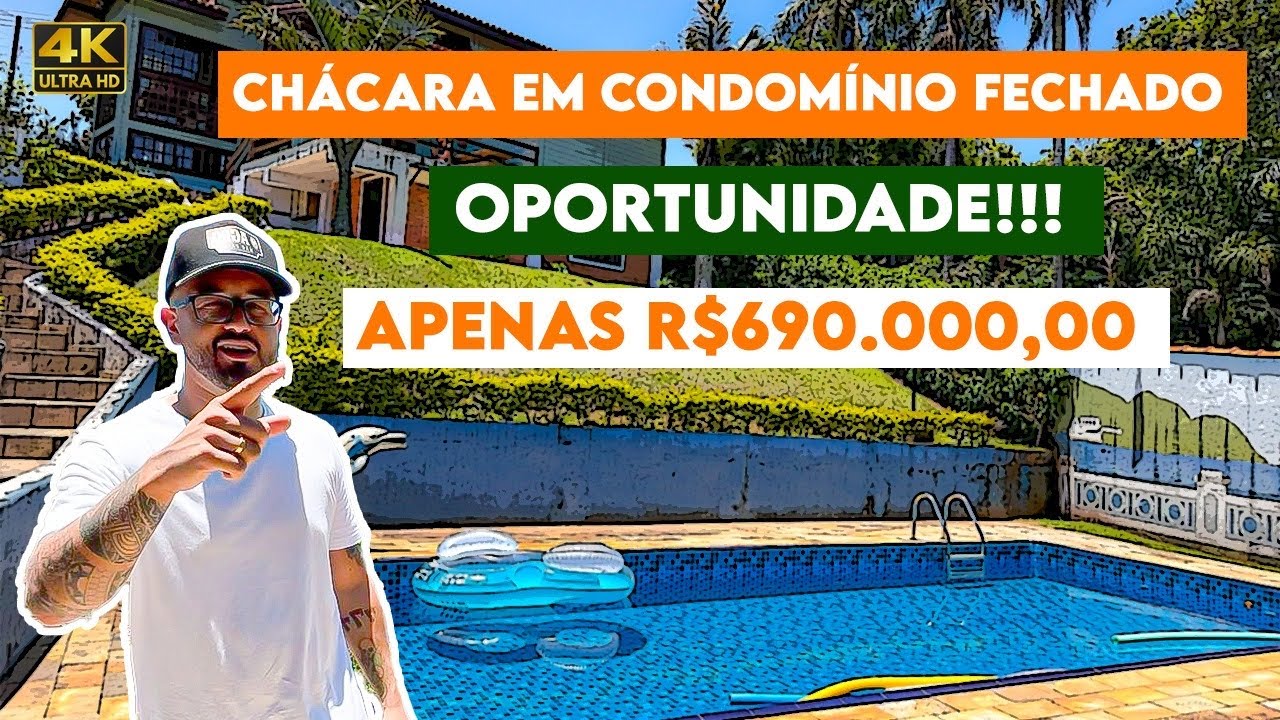 CHÁCARA em CONDOMINIO, PORTEIRA FECHADA!!! R$ 690 Mil