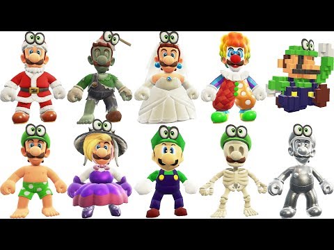 Super Mario Odyssey - All Luigi Outfits