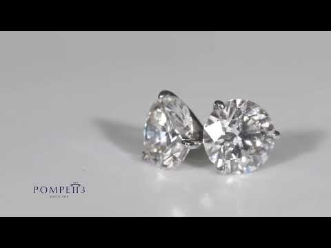 8.74Ct Round-Cut Lab Grown Diamond Studs Certified GIA & IGI 14k White Gold 3-Prong Martini Earrings