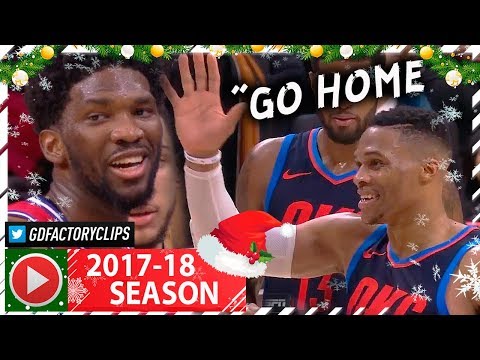 Russell Westbrook CRAZY Triple-Double Highlights vs Sixers (2017.12.15) - 27 Pts, 15 Ast, 18 Reb
