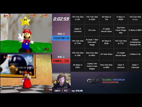 Custom vs Gombill | Round 2 | GSA Bingo Tournament 2018 | Super Mario 64