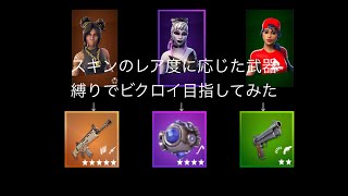 縛りシリーズ第3弾！スキンのレア度に応じた武器縛りでビクロイを！[フォートナイト]