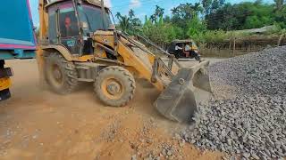 Jcb Backhoe Loader Loading Stone || Jcb 3dx super 4x4 work