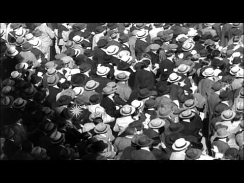 The Race of the Century  between War Admiral and Seabiscuit at the Pimlico Race C...HD Stock Footage