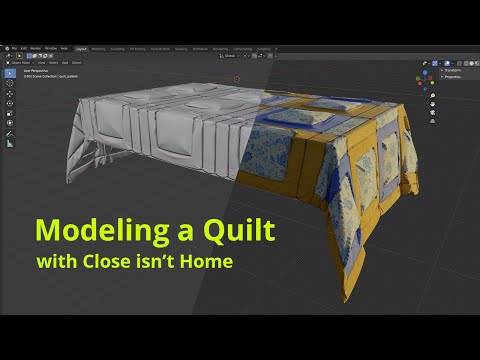 3D Modeling and Texturing a Quilt in Blender (Livestream Recording)