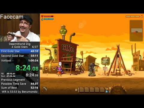 SteamWorld Dig - Four Gold Stars commentated speedrun