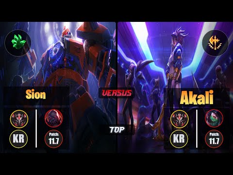GrandMaster SION [Grasp of the Undying] (Top) VS  AKALI - Grandmaster KR Patch 11.7