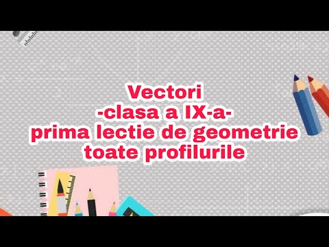 PRIMA LECȚIE DIN CLASA A IX-A LA GEOMETRIE | Vectori