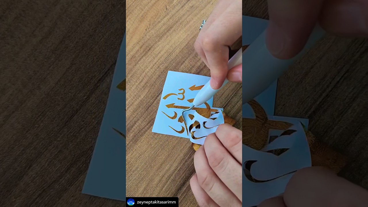 Sticker making process ❣️ #quranholder #islamicart #resinart #stickermaking #asmr