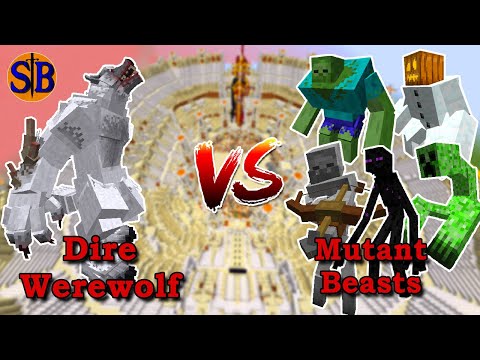 Dire Werewolf (Nightmare Craft) VS Mutant Beasts | Minecraft Mob Battle
