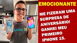 Dei um iphone 15 de aniversario olha a felicidade