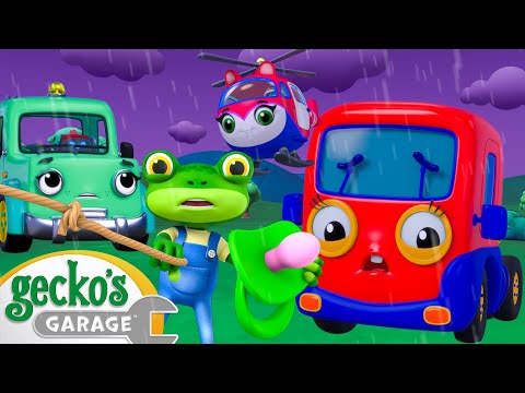 Baby Truck Storm Puncture Repair | Gecko the Mechanic |Vehicle Repair Cartoons| Bus, Trucks and Cars