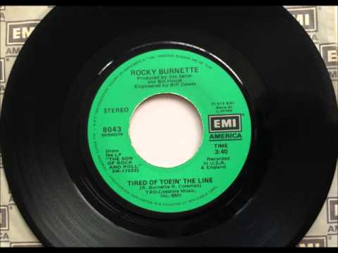 Tired Of Toein' The Line , Rocky Burnette , 1980 Vinyl 45RPM