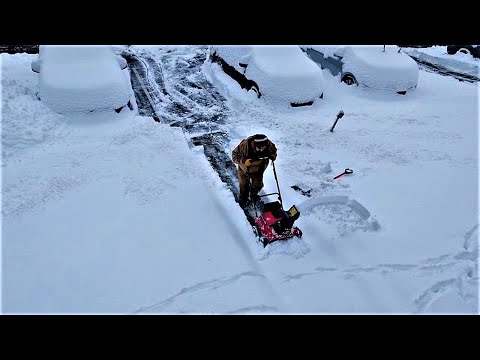 Walkway Snow Cleaning after Massive Snowstorm, Hershey, Pennsylvania, USA