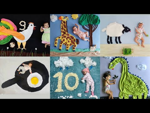 Baby photoshoot ideas at home| Unique baby photoshoot...