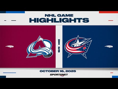 NHL Highlights | Avalanche vs. Blue Jackets - October 16, 2025