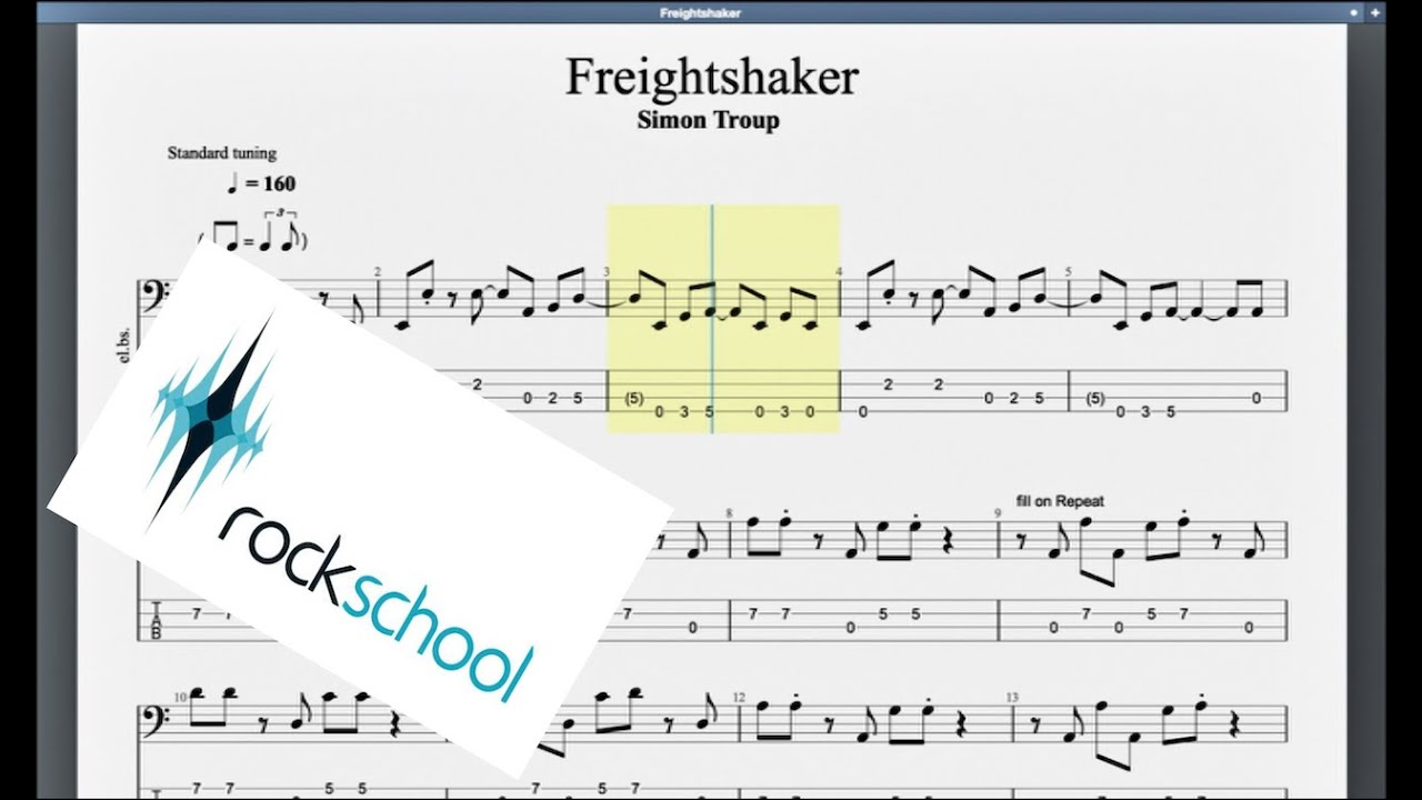 Freightshaker Rockschool grade 8 Bass