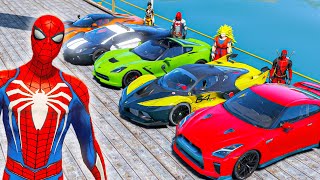 TEAM SPIDERMAN VS SUPERMAN ARMY  GTA V - Super Car