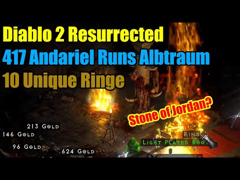 Diablo 2 Resurrected | 417 Andariel Runs Albtraum | 10 Unique Ringe