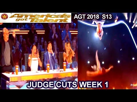 Duo Transcend FULL PERFORMANCE & SHOCKING FALL! Trapeze  America's Got Talent 2018 Judge Cuts 1 AGT