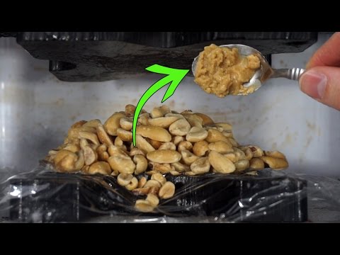 Peanuts Turned To Creamy Peanut Butter By A Hydraulic Press: 2nd Try Video