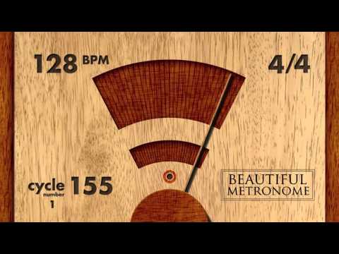 128 BPM 4/4 Wood Metronome HD