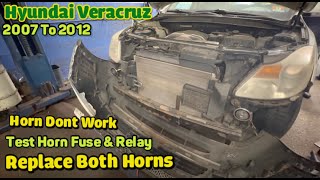 Replacing Both horns on Hyundai Veracruz 2012  after testing horn FUSE Relay and switch operation