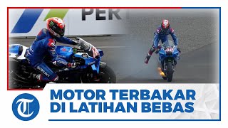 Motor Suzuki GSX-RR Milik Alex Rins Terbakar saat Sesi Latihan Bebas 4 MotoGP Mandalika