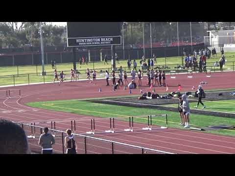VarG 300m Hurdles at Huntington Beach on 3-13-19