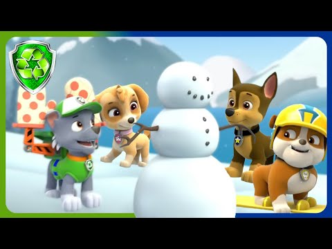 Rocky Builds a Snowman! ☃️| Rocky - PAW Patrol | Snow Day! | Cartoons for Kids