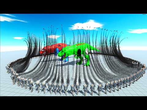 All Superheroes In Rocky Circle ♦ Animal Revolt Battle Simulator ♦