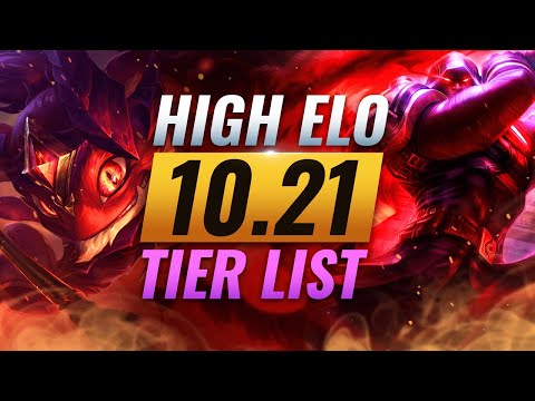 HIGH ELO Best Champions TIER List - League of Legends Patch 10.21