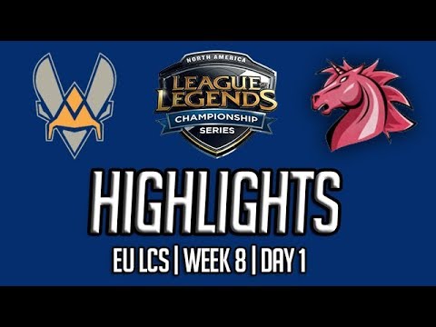 EU LCS GAME HIGHLIGHTS | Team Vitality vs Unicorns of Love | Week 8 | Day 1 | 2018