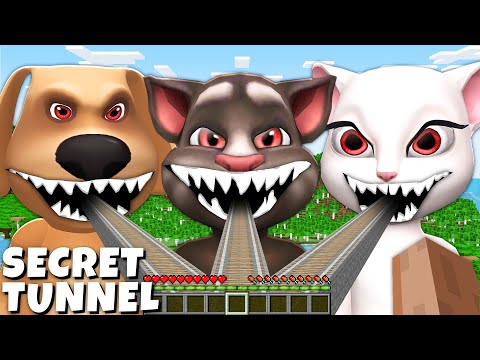 I found SECRET TUNNELS OF TALKING TOM and TALKING BEN and ANGELA in Minecraft - Gameplay Coffin Meme