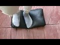 Girl In Grey Socks Steps On A Pillow