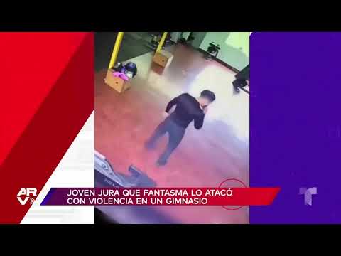 Fantasma captado en cámara ataca a hombre en gimnasio en Colombia