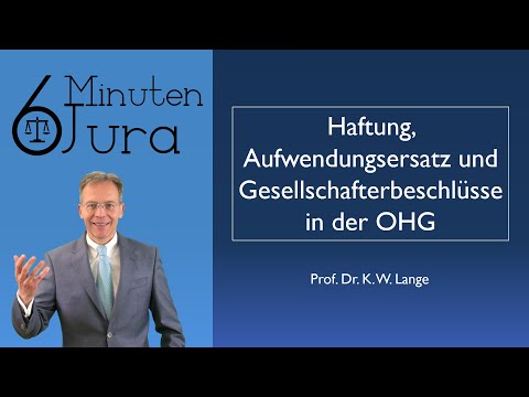 Liability, reimbursement of expenses and shareholder resolutions in the general partnership (OHG)...