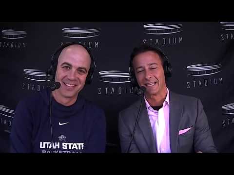 Utah State basketball coach Craig Smith at halftime of football game