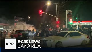 Oakland police respond to wild night of sideshows