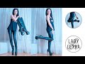 HIGH HEELS HAUL TRY ON LEATHER BLACK CROCO OVER KNEE BOOTS TAJNA CLUB SHOES AND LEATHER LEGGINGS