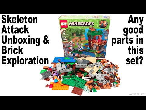 LEGO Minecraft Skeleton Attack 21146 Unboxing & Brick Exploration