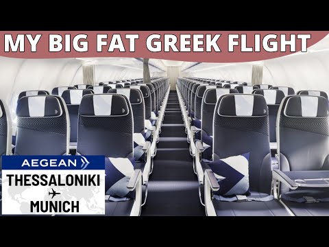 AEGEAN AIRLINES A320 NEO Economy Class 🇬🇷⇢🇩🇪【4K Thessaloniki to Munich】Brand new plane & lounge