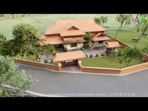 Kerala Traditional House Walkthrough- River side residence