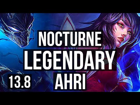 NOCTURNE vs AHRI (MID) | Rank 5 Nocturne, 13/1/3, Legendary, 1.7M mastery | KR Grandmaster | 13.8
